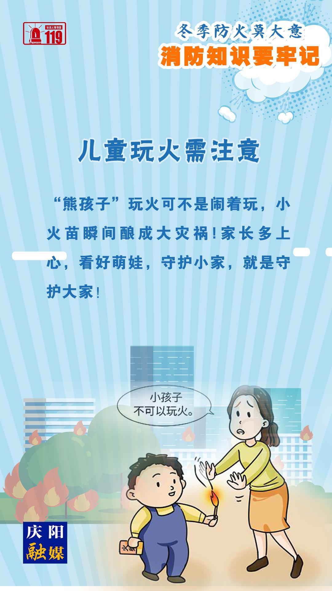 【微海報(bào)】冬季防火莫大意，兒童玩火需注意！
