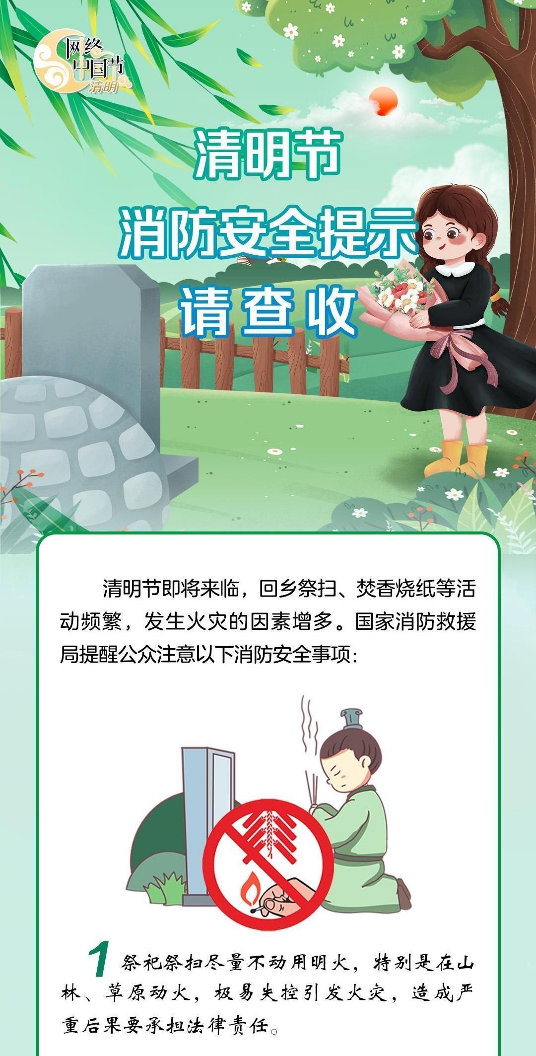 【網(wǎng)絡(luò)中國節(jié)·清明】@所有人 這份清明節(jié)消防安全提示請(qǐng)查收