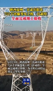【V視】陜西夏州～甘肅慶陽北750千伏輸變電工程（甘肅段）全面完成竣工驗(yàn)收